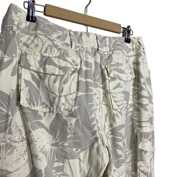 Caribbean Joe Cargo Pants Womens 12P (31x20) Capri Cropped Cotton Floral Beach - Picture 7 of 11